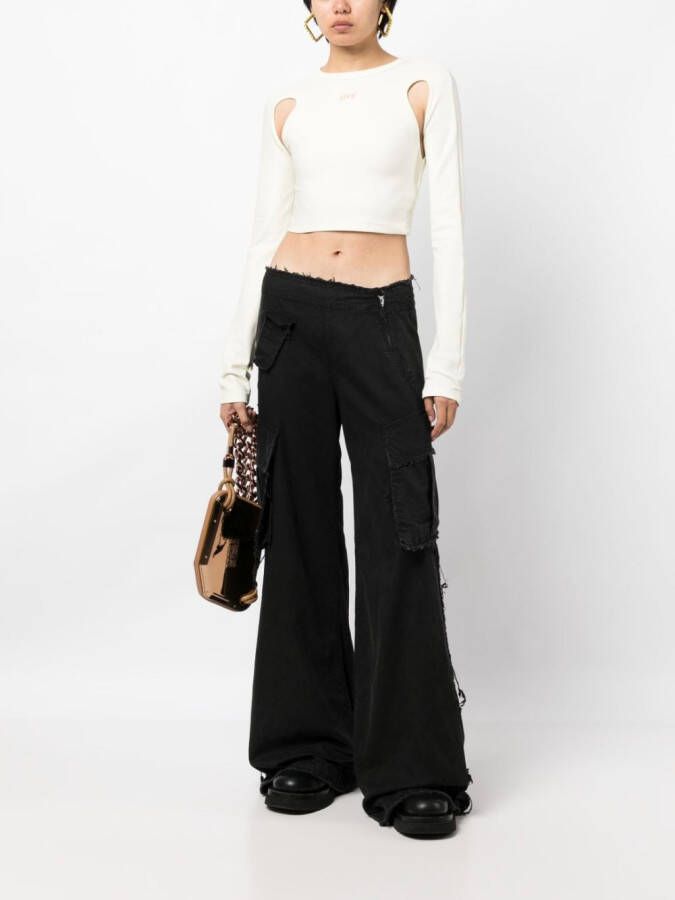 Ground Zero Jeans met gerafelde randen Zwart