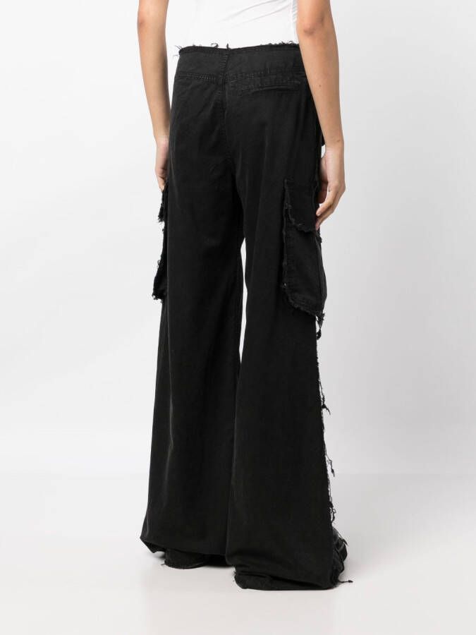 Ground Zero Jeans met gerafelde randen Zwart