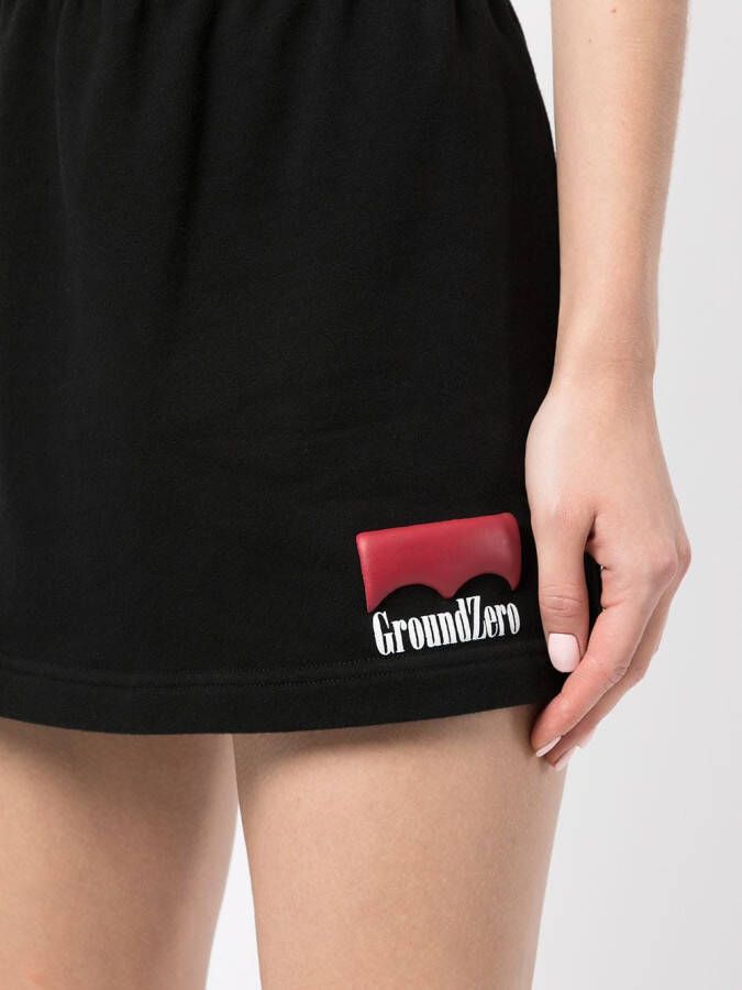 Ground Zero Mini-rok met logoprint Zwart