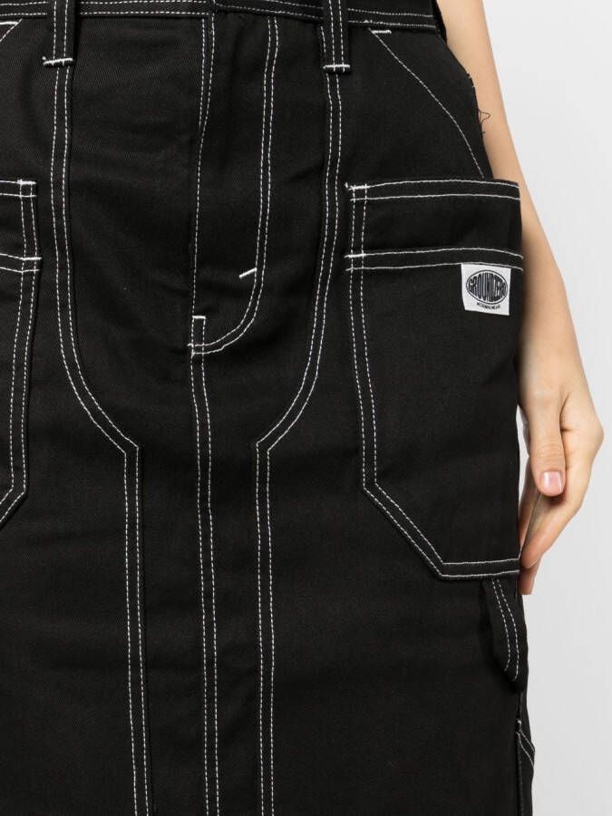 Ground Zero Denim midi-rok Zwart