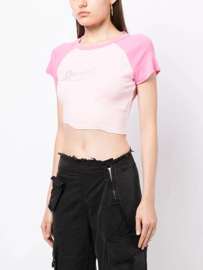 Ground Zero T-shirt met logopatch Roze