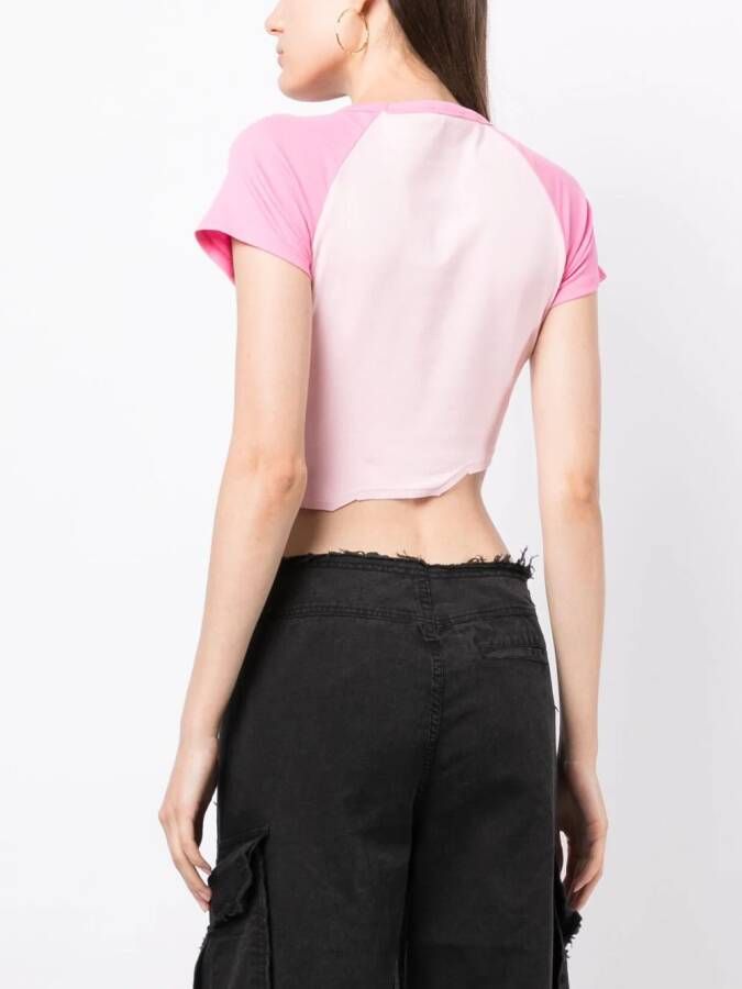 Ground Zero T-shirt met logopatch Roze