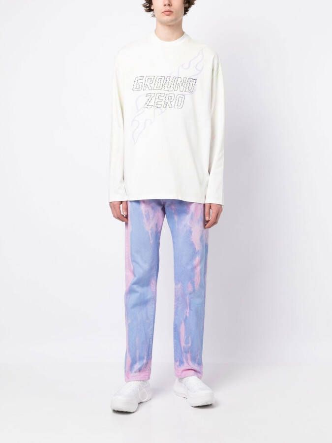 Ground Zero T-shirt met print Wit