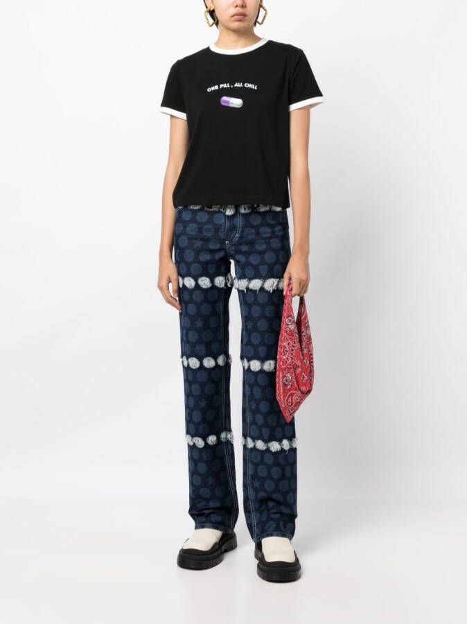 Ground Zero T-shirt met print Zwart