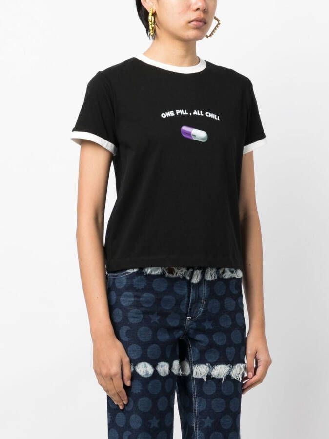 Ground Zero T-shirt met print Zwart