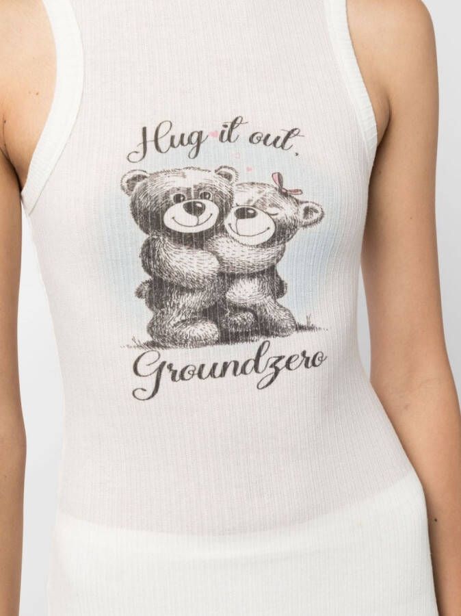 Ground Zero T-shirt met tekst Wit