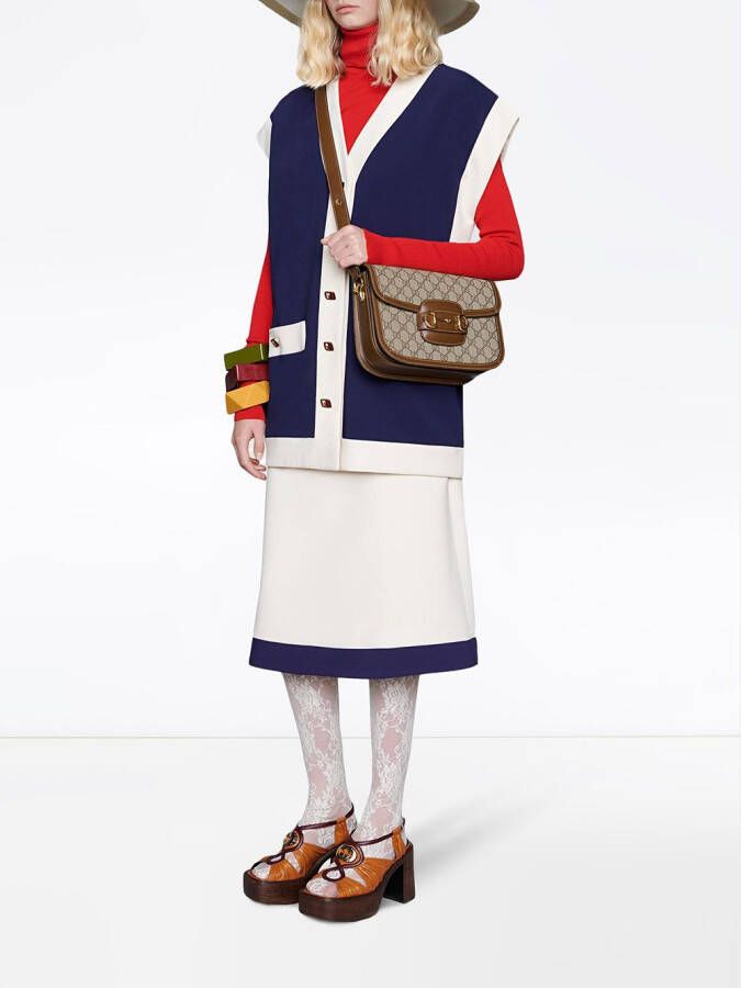 Gucci 1955 Horsebit schoudertas Bruin