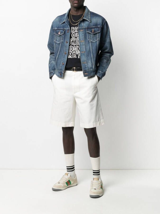 Gucci Bermuda shorts met logopatch Beige