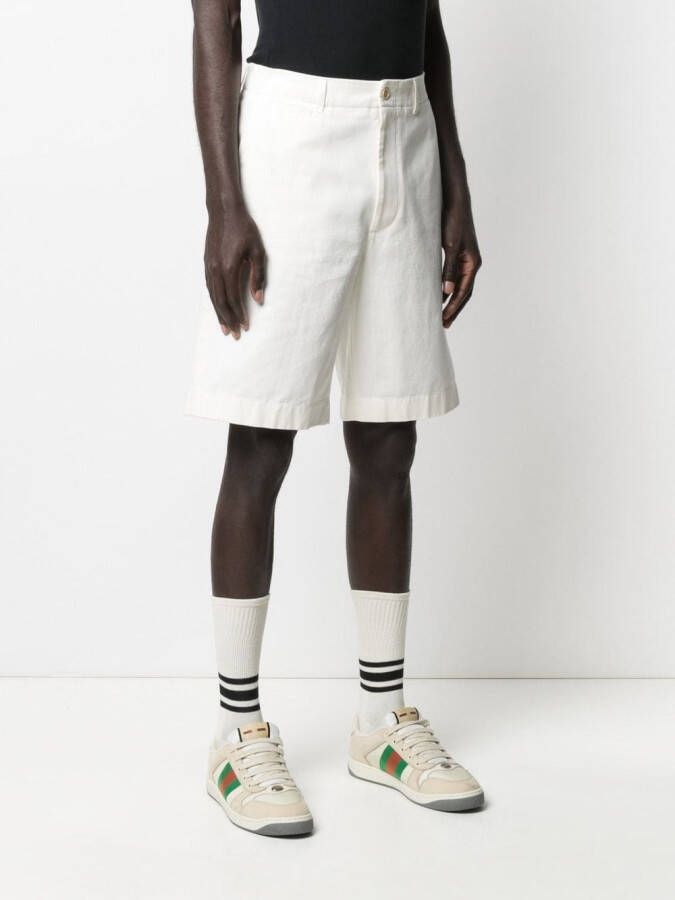 Gucci Bermuda shorts met logopatch Beige