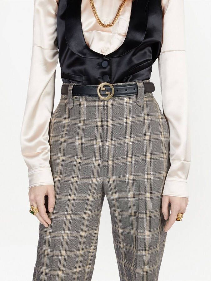Gucci Blondie leren riem Zwart