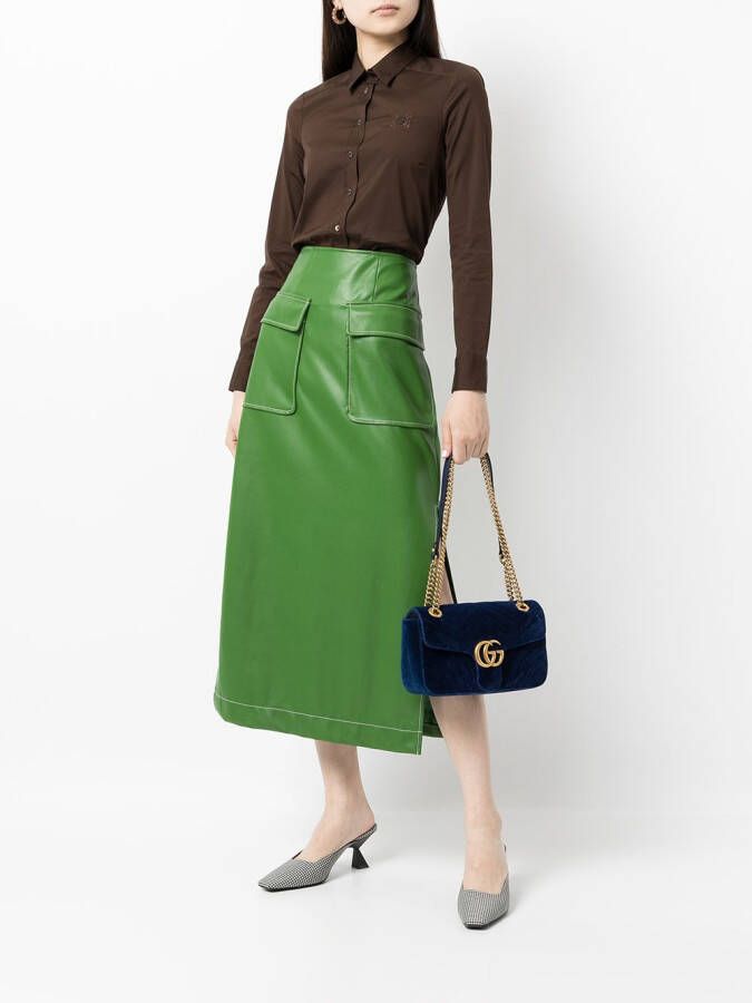 Gucci Overhemd met geborduurd logo Bruin
