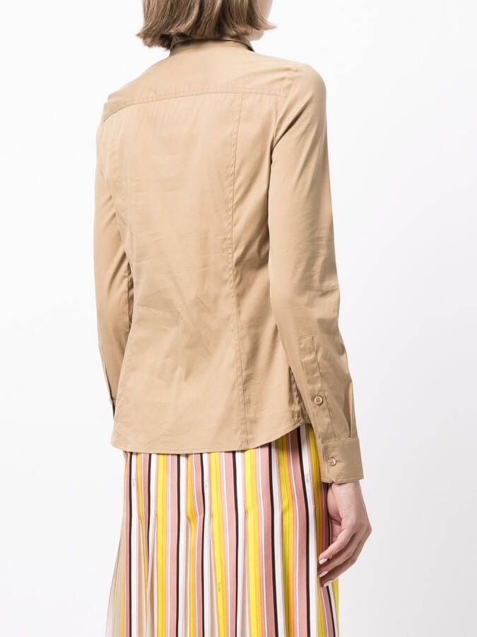 Gucci Overhemd met geborduurd logo Bruin