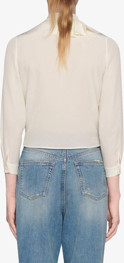 Gucci Blouse van crêpe de chine Wit