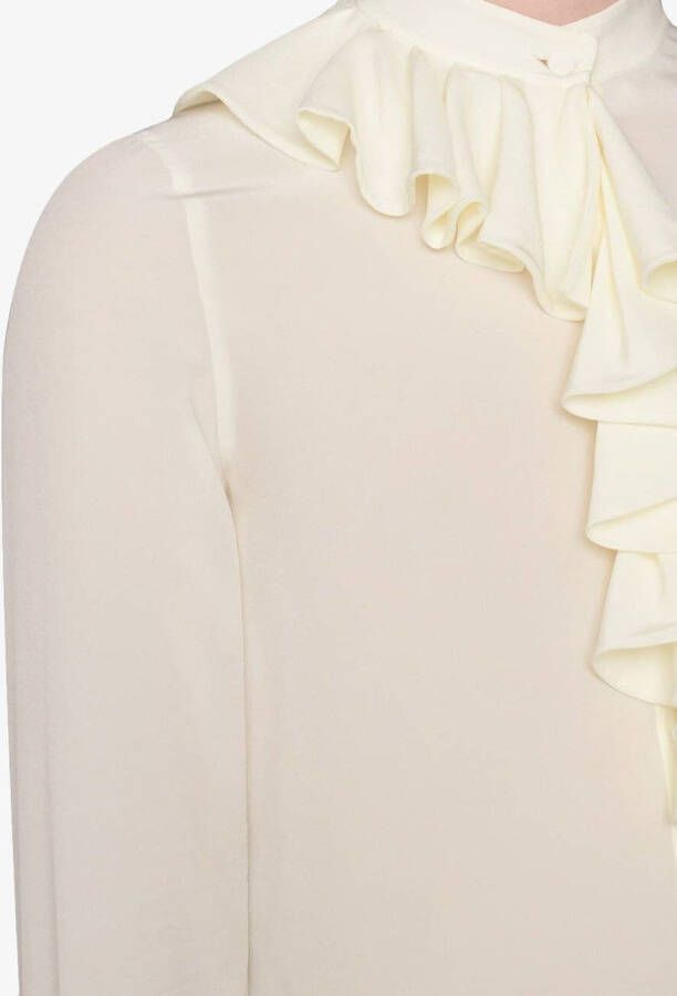 Gucci Blouse van crêpe de chine Wit