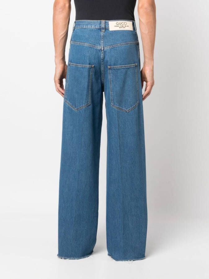 Gucci Broek met wijde pijpen Blauw