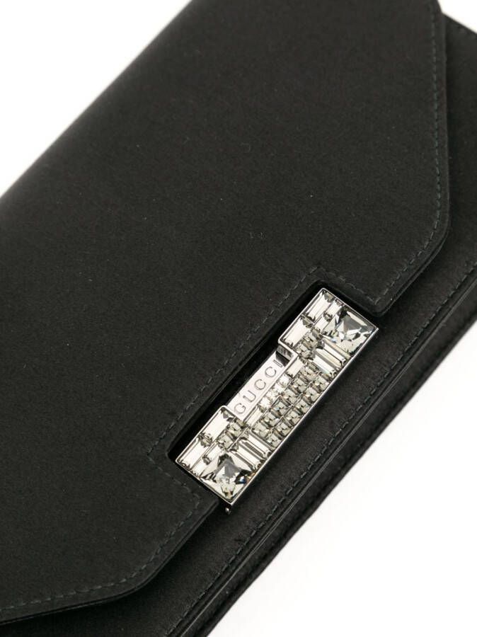 Gucci Clutch met gegraveerd logo Zwart