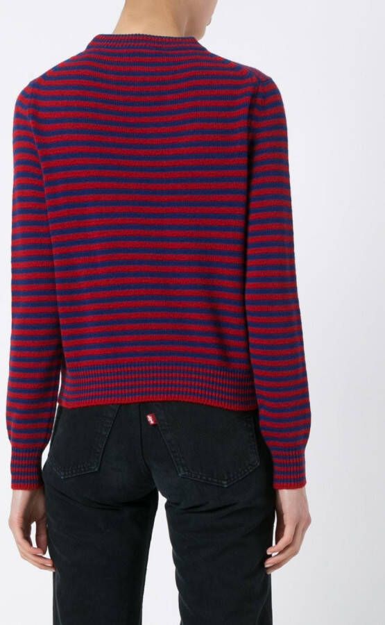 Gucci dog patch stripe top Rood