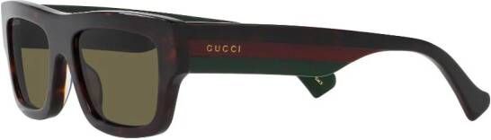 Gucci Eyewear 1301 zonnebril met rechthoekig montuur Groen