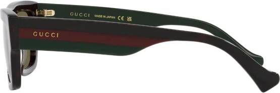 Gucci Eyewear 1301 zonnebril met rechthoekig montuur Groen