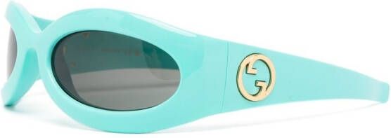 Gucci Eyewear Blondie zonnebril met geometrisch montuur Blauw