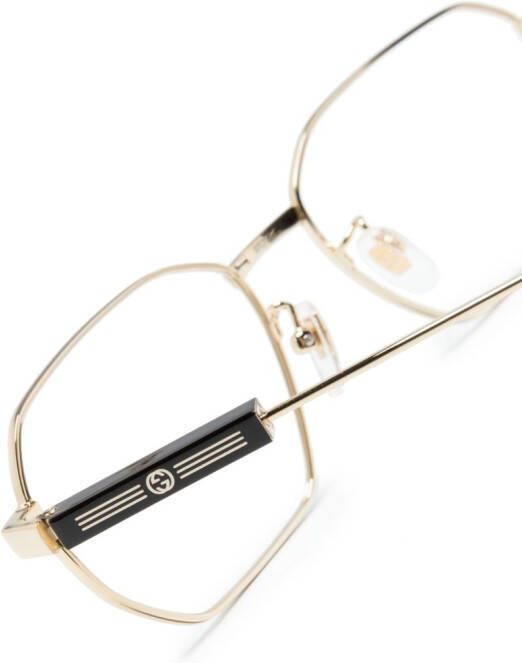 Gucci Eyewear Bril met geometrisch montuur Goud