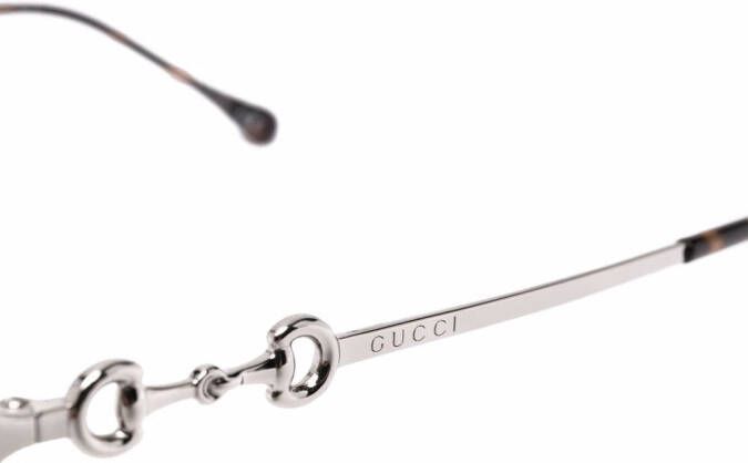 Gucci Eyewear Bril met schildpadschild design Zilver