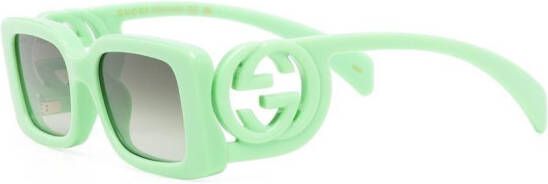 Gucci Eyewear Chaise Lounge zonnebril met rechthoekig montuur Groen