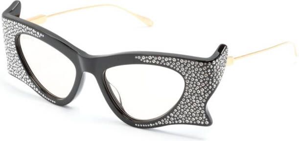 Gucci Eyewear Zonnebril verfraaid met kristallen Zwart