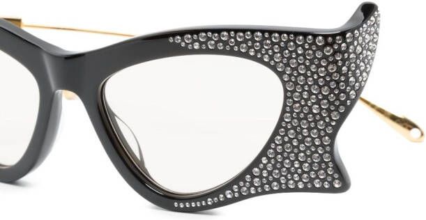 Gucci Eyewear Zonnebril verfraaid met kristallen Zwart