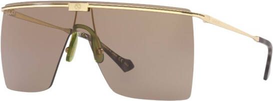 Gucci Eyewear Zonnebril met vierkant montuur Goud