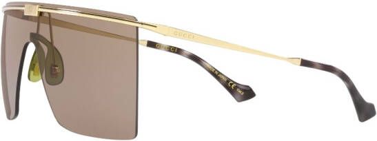 Gucci Eyewear Zonnebril met vierkant montuur Goud