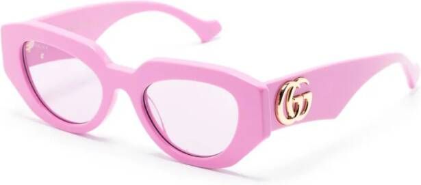Gucci Eyewear Zonnebril met ovaal montuur Roze