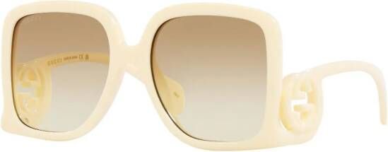 Gucci Eyewear GG zonnebril met vierkant montuur Wit