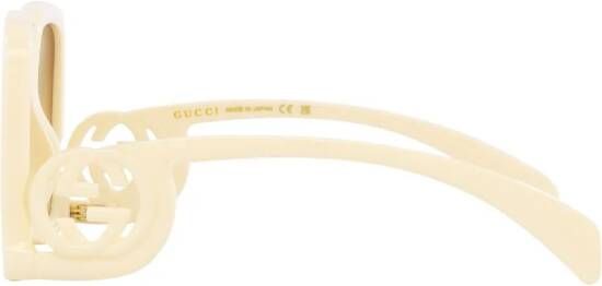 Gucci Eyewear GG zonnebril met vierkant montuur Wit