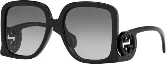 Gucci Eyewear GG zonnebril met vierkant montuur Zwart