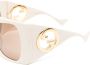 Gucci Eyewear Interlocking G zonnebril met vierkant montuur Beige - Thumbnail 3