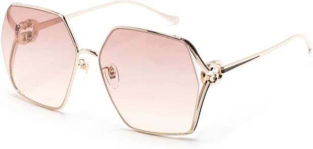 Gucci Eyewear Zonnebril met rechthoekig montuur Roze