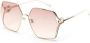 Gucci Eyewear Zonnebril met rechthoekig montuur Roze - Thumbnail 2