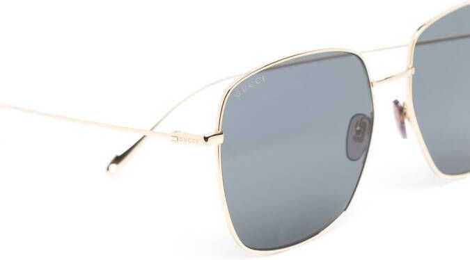 Gucci Eyewear Zonnebril met vierkant montuur Goud
