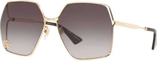 Gucci Eyewear Zonnebril met gegraveerd logo Geel