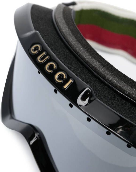 Gucci Eyewear Skibril met logo Zwart