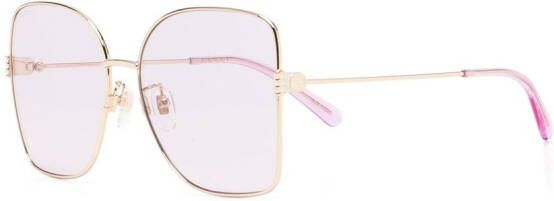 Gucci Eyewear Zonnebril met oversized montuur Goud