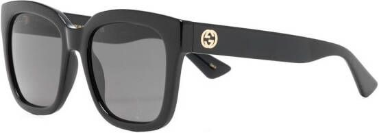 Gucci Eyewear Zonnebril met oversized montuur Zwart