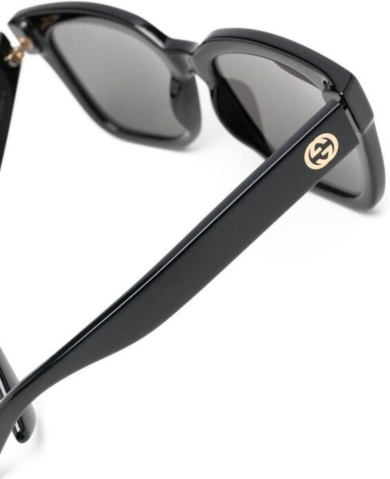 Gucci Eyewear Zonnebril met oversized montuur Zwart