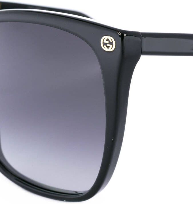 Gucci Eyewear oversize gradient square sunglasses Zwart