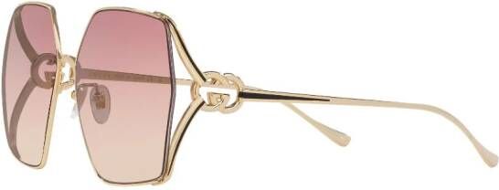 Gucci Eyewear Zonnebril met oversized vierkant montuur Goud
