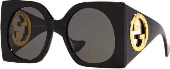 Gucci Eyewear Zonnebril met vierkant montuur Zwart