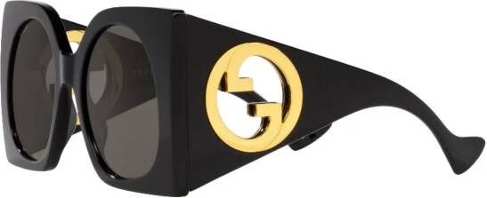 Gucci Eyewear Zonnebril met vierkant montuur Zwart