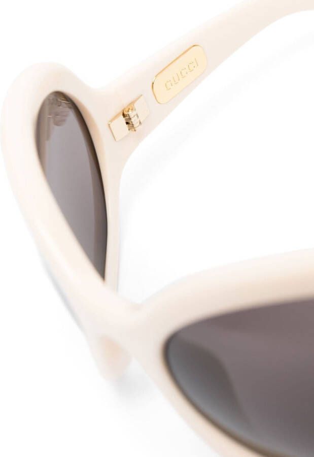 Gucci Eyewear Zonnebril met oversized montuur Beige