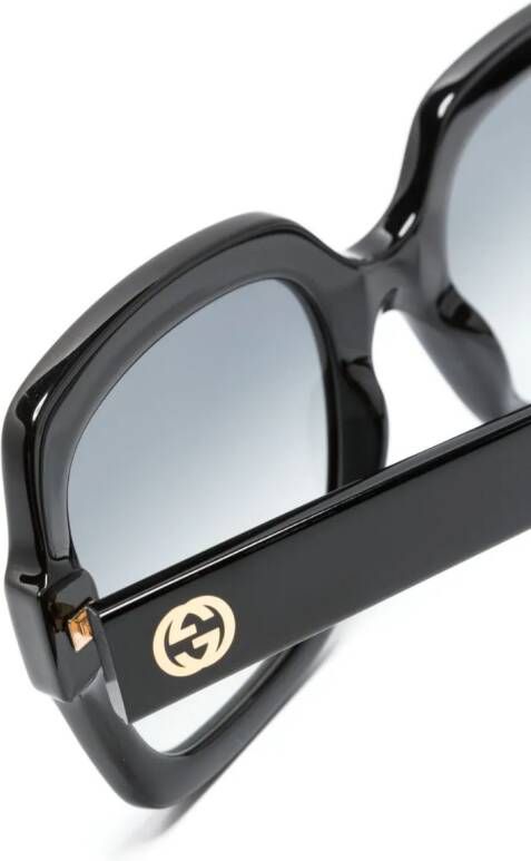 Gucci Eyewear Zonnebril met oversized montuur Zwart